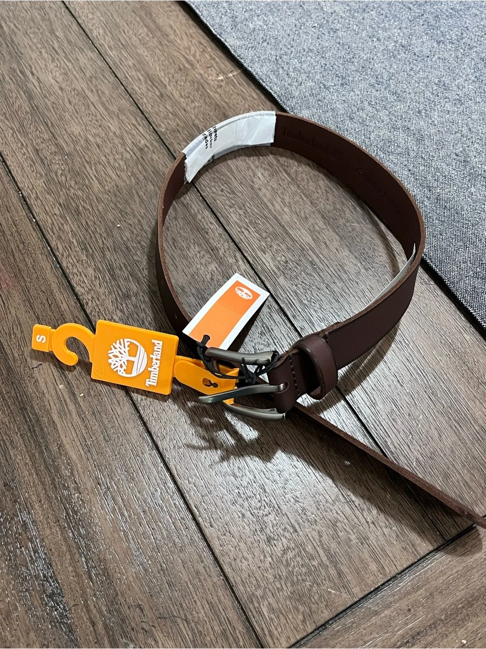 Timberland Boys Genuine Leather Belt Brown Size Small 22-24” Classic Buckle NWT